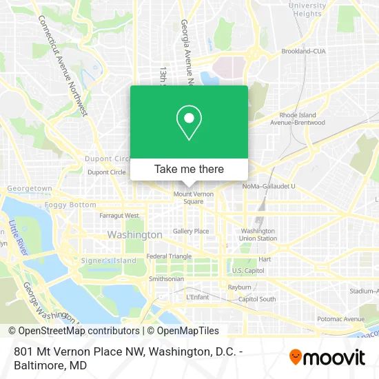 Mapa de 801 Mt Vernon Place NW