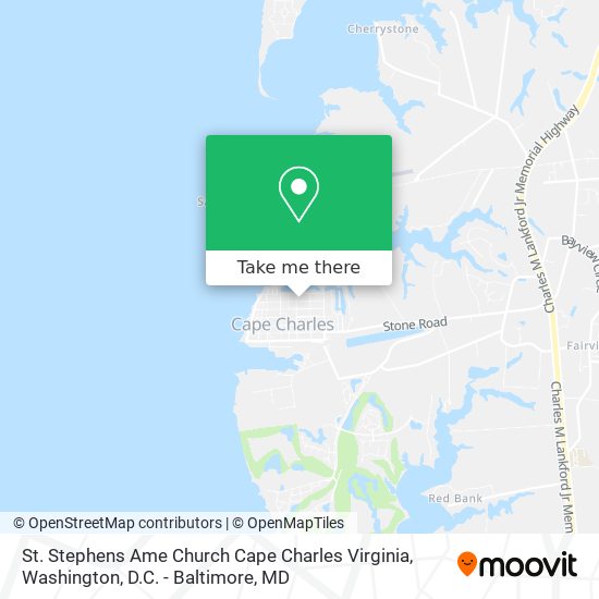 St. Stephens Ame Church Cape Charles Virginia map