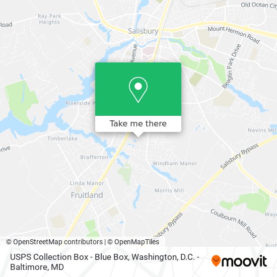 USPS Collection Box - Blue Box map