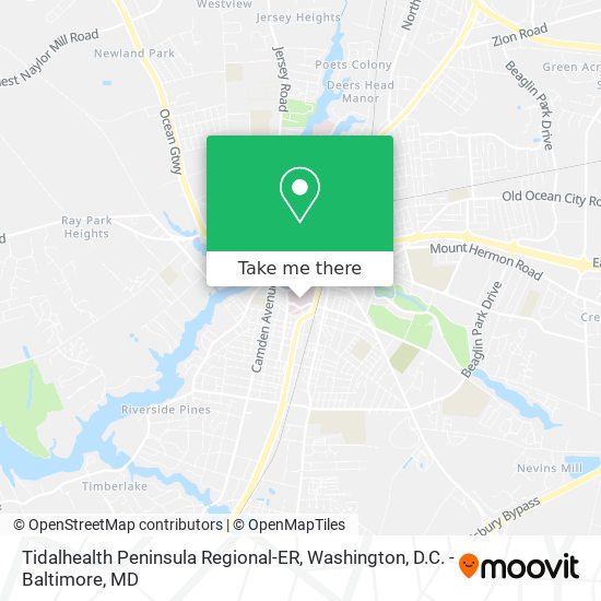 Tidalhealth Peninsula Regional-ER map