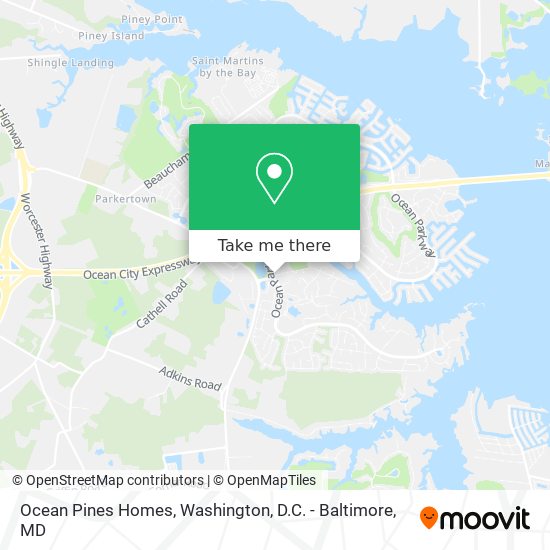 Ocean Pines Homes map