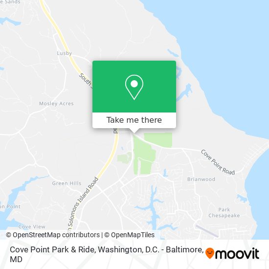 Cove Point Park & Ride map