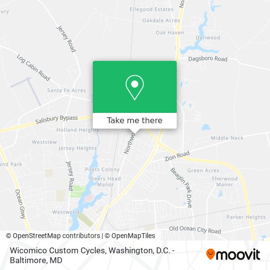 Mapa de Wicomico Custom Cycles