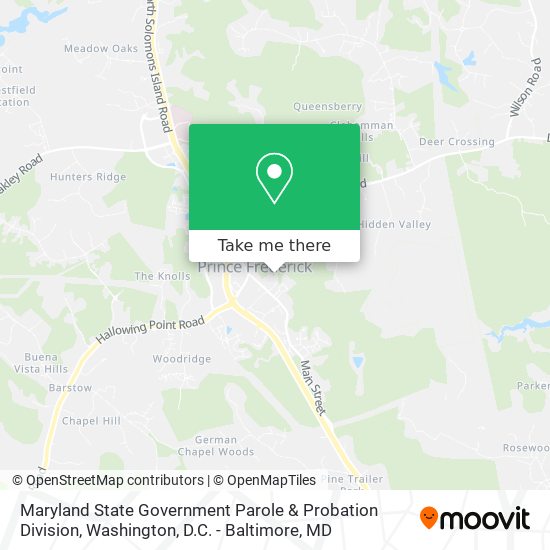 Maryland State Government Parole & Probation Division map