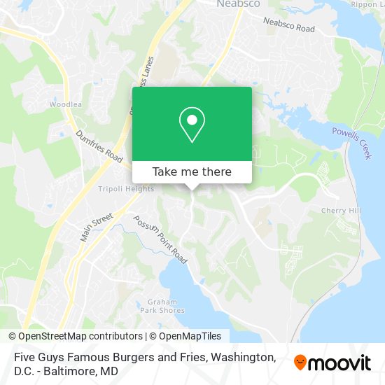 Five Guys Famous Burgers and Fries map