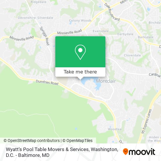 Wyatt's Pool Table Movers & Services map
