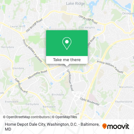 Home Depot Dale City map