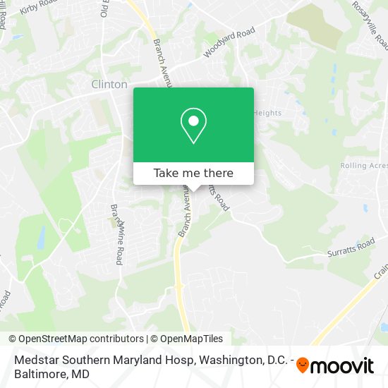 Medstar Southern Maryland Hosp map