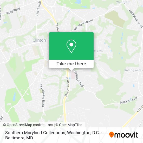 Mapa de Southern Maryland Collections