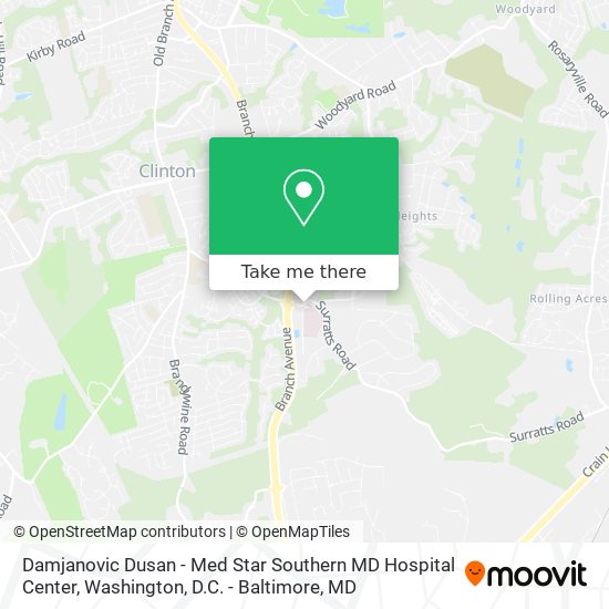 Damjanovic Dusan - Med Star Southern MD Hospital Center map