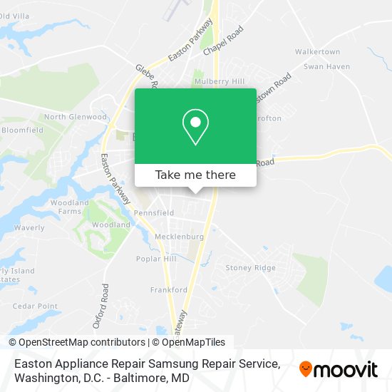 Easton Appliance Repair Samsung Repair Service map