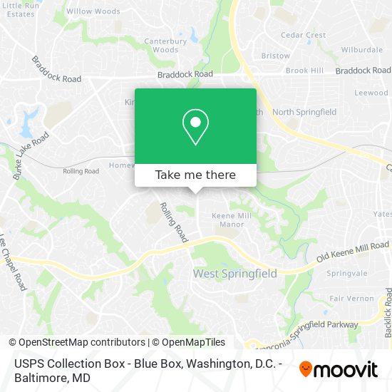 USPS Collection Box - Blue Box map