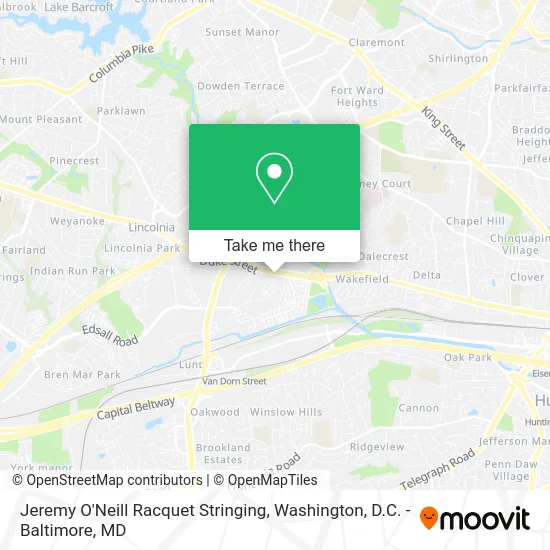 Jeremy O'Neill Racquet Stringing map