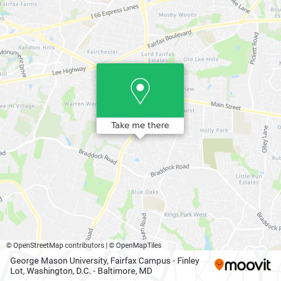 George Mason University, Fairfax Campus - Finley Lot map
