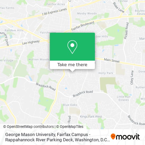 George Mason University, Fairfax Campus - Rappahannock River Parking Deck map