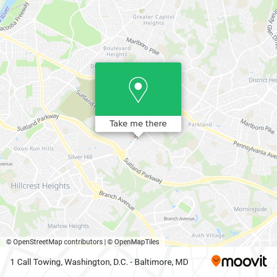 1 Call Towing map