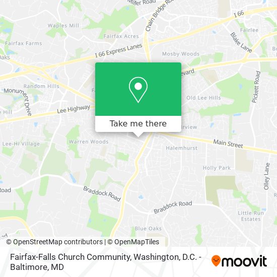 Fairfax-Falls Church Community map