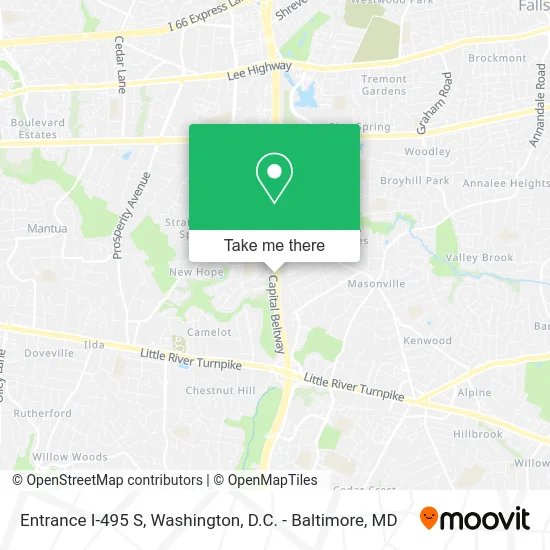 Entrance I-495 S map