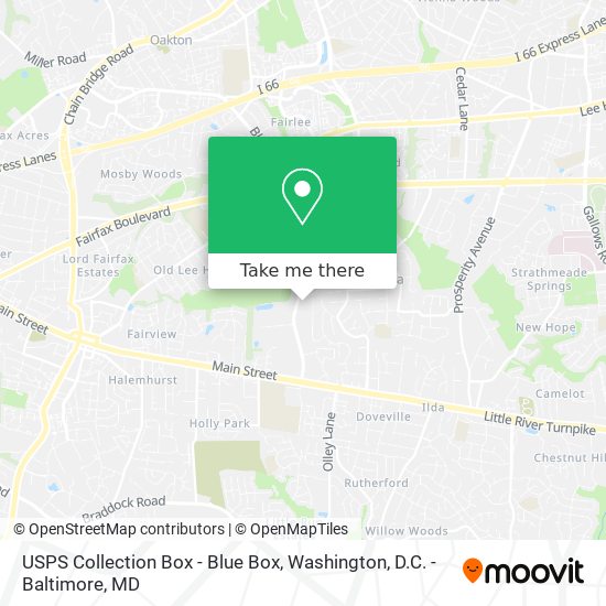 USPS Collection Box - Blue Box map