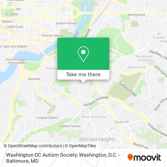 Washington DC Autism Society map