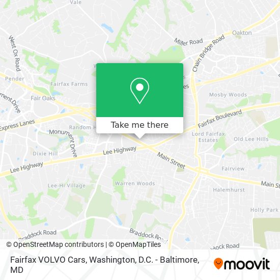 Fairfax VOLVO Cars map