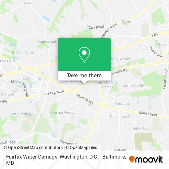 Fairfax Water Damage map