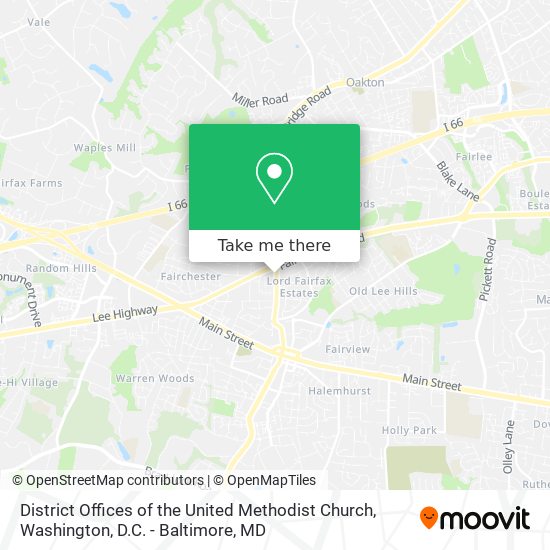 Mapa de District Offices of the United Methodist Church