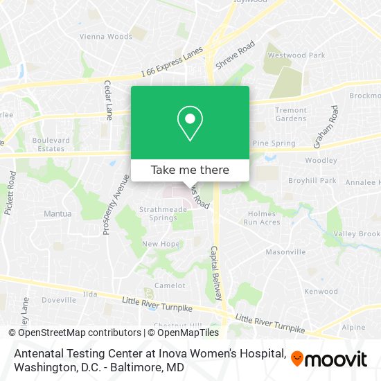 Antenatal Testing Center at Inova Women's Hospital map