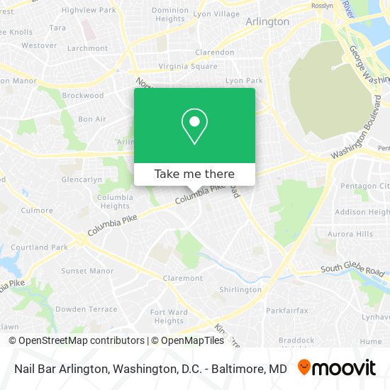 Nail Bar Arlington map