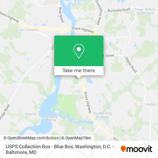 Mapa de USPS Collection Box - Blue Box