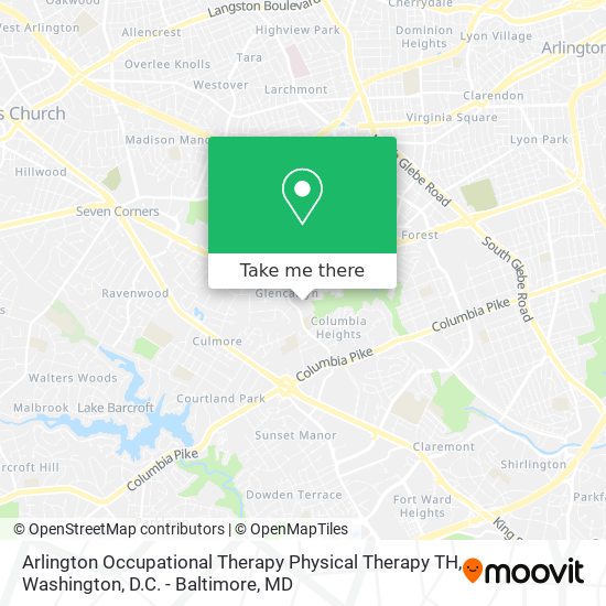 Arlington Occupational Therapy Physical Therapy TH map