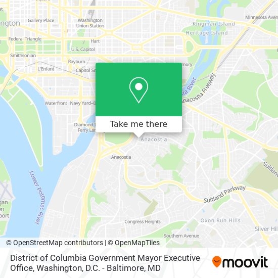 District of Columbia Government Mayor Executive Office map