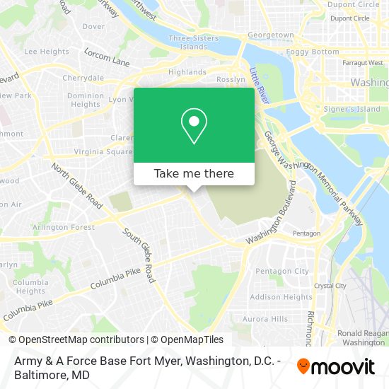 Army & A Force Base Fort Myer map