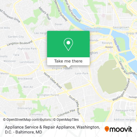 Appliance Service & Repair Appliance map