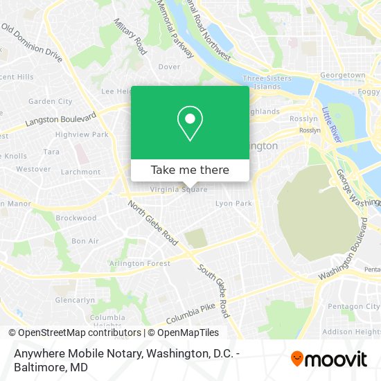 Mapa de Anywhere Mobile Notary