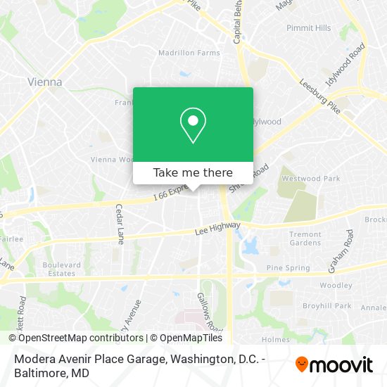 Mapa de Modera Avenir Place Garage