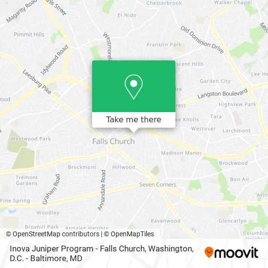 Inova Juniper Program - Falls Church map