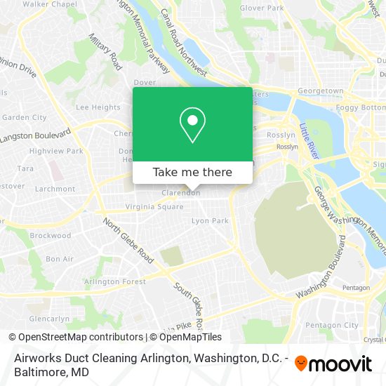 Airworks Duct Cleaning Arlington map
