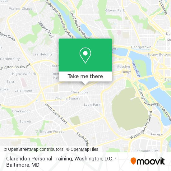 Clarendon Personal Training map