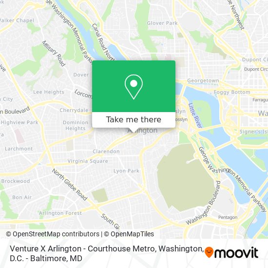 Mapa de Venture X Arlington - Courthouse Metro