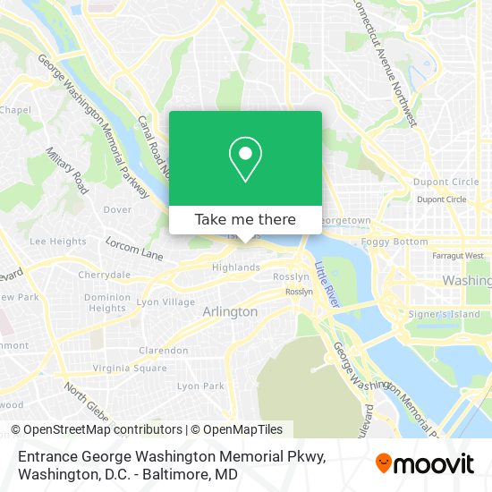 Entrance George Washington Memorial Pkwy map
