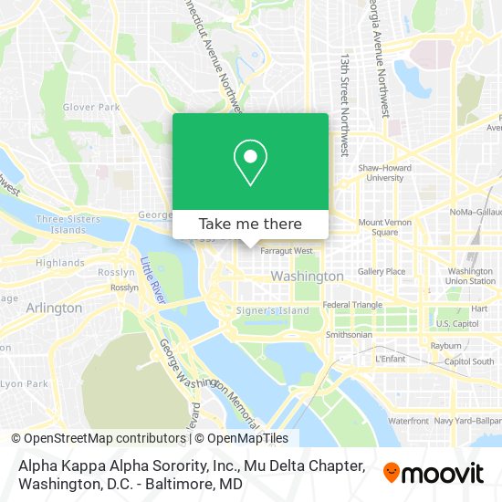 Alpha Kappa Alpha Sorority, Inc., Mu Delta Chapter map