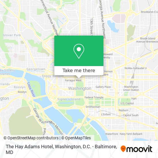The Hay Adams Hotel map