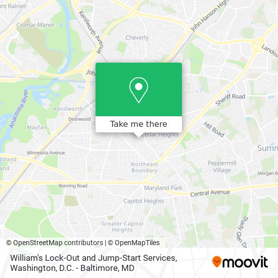 Mapa de William's Lock-Out and Jump-Start Services