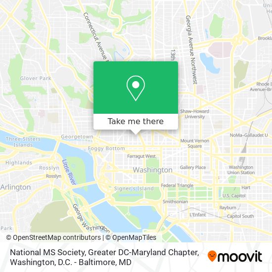 National MS Society, Greater DC-Maryland Chapter map