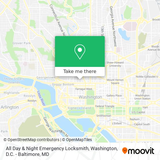 All Day & Night Emergency Locksmith map