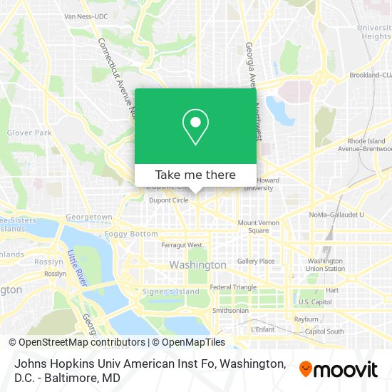Mapa de Johns Hopkins Univ American Inst Fo