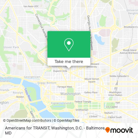 Mapa de Americans for TRANSIT