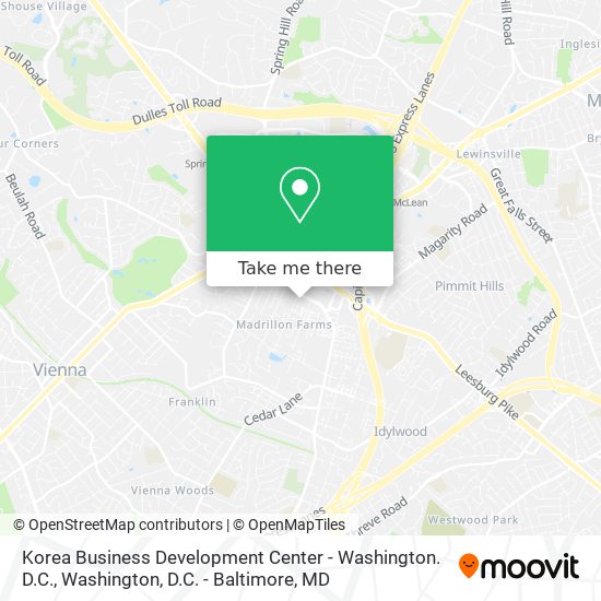 Korea Business Development Center - Washington. D.C. map