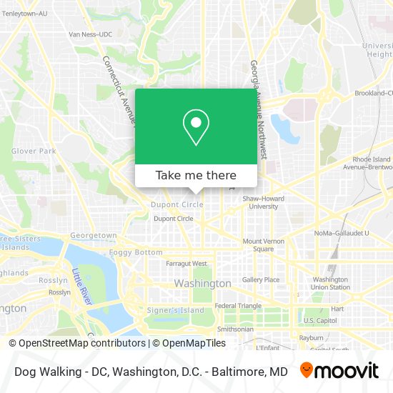 Mapa de Dog Walking - DC